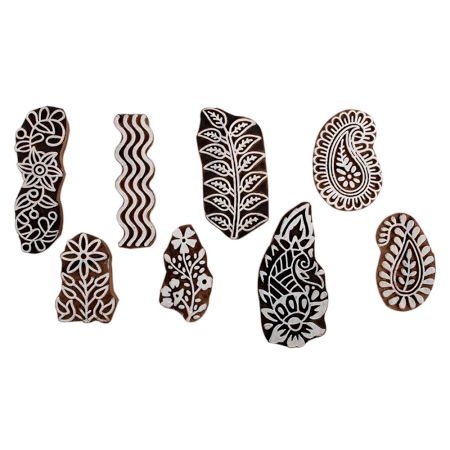 Set of 8 Piece New Mix Wooden Printing Block